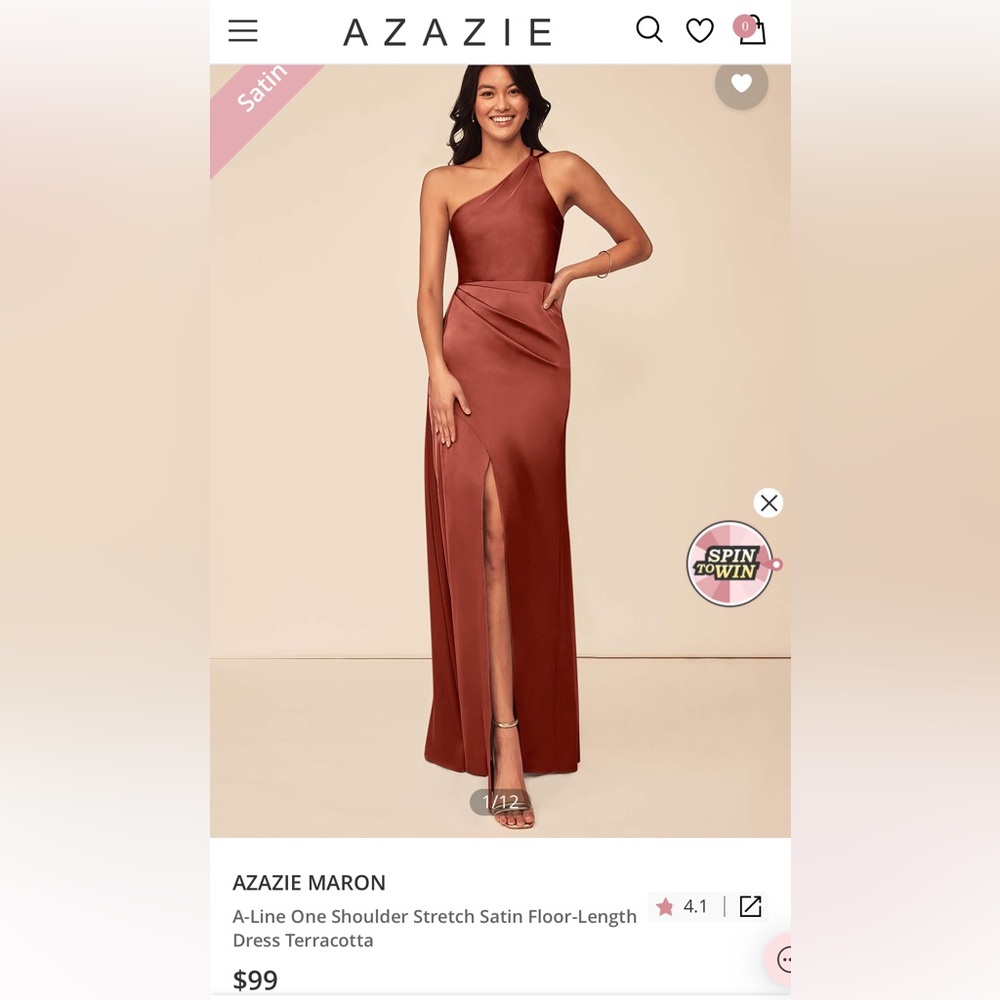 Azazie Satin Terracotta Dress